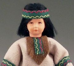Dressed Native American Indian Boy Caco 11 1622 Flexible Dollhouse Miniature - £22.70 GBP