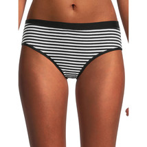 No Boundaries Women&#39;s Cotton Hipster Panties Size SMALL Black White Stripe - $11.64