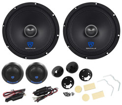 Pair Rockville 8" Component Car Speakers w/Kevlar Cones+Silk Dome Neo Tweeters - £112.83 GBP