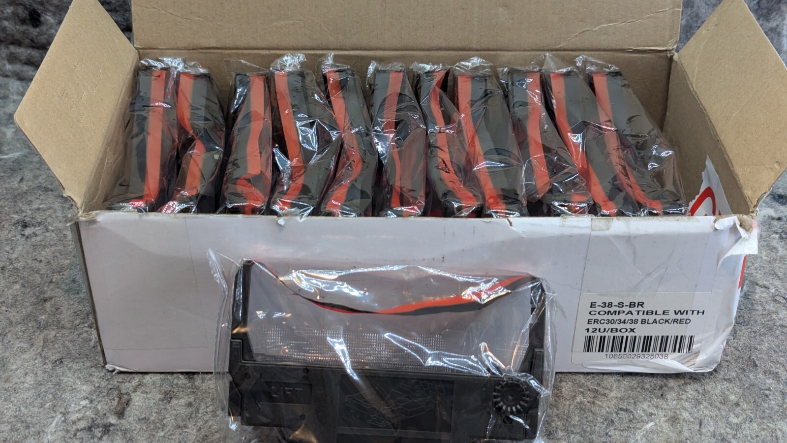 Printer Ribbon 12pk Model E-38-S-BR Comp W/ ERC30/34/38 Black/Red - $5.99