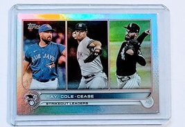 2022 Topps Ray, Cole &amp; Cease Strikeout Leaders Rainbow Foil Baseball Card - $13.00