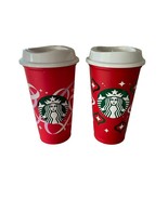 Starbucks -2021 &amp; 2023 Holiday Reusable Red Cup - 16 oz - Set of 2 - $12.87