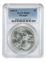 1983-D $1 Olympic PCGS MS69 - £32.49 GBP
