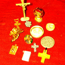 Beautiful old antique cross and religious lot of different articles - $41.58