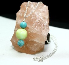 Natural Opal Amazonite Gemstone Handmade Necklace Solid 925 Silver Gift Jewelry - £4.76 GBP