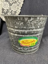 Vintage Imperial Galvanized Steel Zinc Bucket Pale w/ Paper Label Mexico - £24.80 GBP