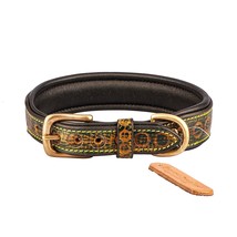 STG Genuine Leather Tooled Soft Padded Leather Dog Collar For All Breed Collar - £36.16 GBP+