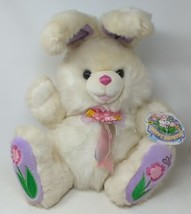 Dan Dee Hoppy Hopster Easter Bunny Plush White Flowers &amp; Butterfly New W Tag VTG - $39.45