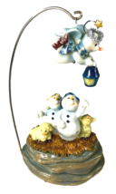 Star Light Snow Bright Music Box Snowman Figurine Plays Silent Night 7&quot; in Box - £19.32 GBP