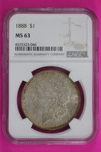 Toned 1888 P MS 63 Liberty Morgan Silver Dollar NGC Certified Graded 247 - $114.07