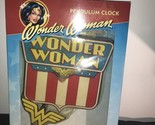 Vintage Wonder Woman Pendulum Clock By Dc Comics Warner Bros -New - $54.23