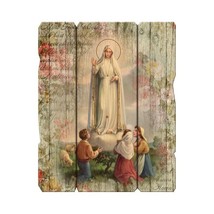 Our Lady of Fatima Vintage Wood Plaque - $26.95