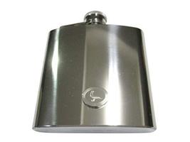 Kiola Designs Silver Toned Etched Oval Seagull Bird 6 Oz. Stainless Steel Flask - £39.32 GBP