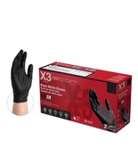 Ammex X3 Industrial Black Nitrile Gloves, Box of 100, 3 Mil, Size Medium... - $19.01 CAD