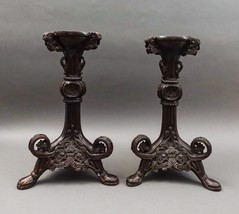 Maitland Smith Pair Of Vintage Bronze Large Candlesticks Candle Holders 17 1/2&quot; - £2,395.06 GBP