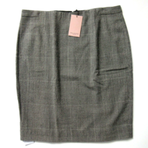 NWT MM. Lafleur Cobble Hill in Black Cream Check Plaid Wool Pencil Skirt +2 - £48.36 GBP