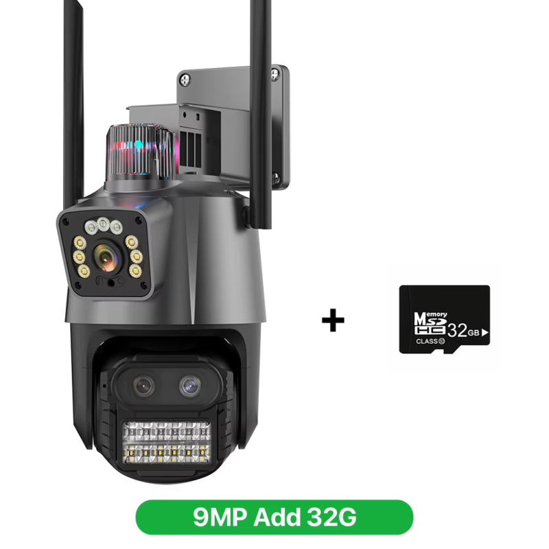 4K 9MP HD IP Camera Outdoor 8X Zoom Three Lens Dual Screen Wifi PTZ Came... - $80.55+