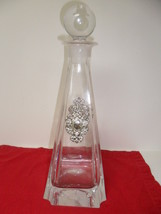 Glass decanter w/ stopper &amp; silverplate medallion Nachtmann Bleikrystall [GL6] - £59.49 GBP