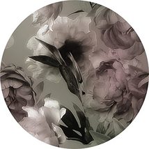 Dundee Deco Dark Watercolor Flower Grey White Vintage Circular Peel and Stick Wa - £92.99 GBP