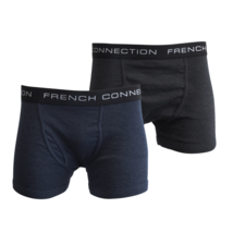 French Connection Men&#39;s HTH Navy &amp; HTH Charcoal 2 Pack Boxer Briefs - £10.66 GBP