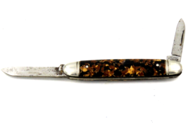 Vintage Imperial Two Blade Pocket Knife Gold Flaked Handle - £15.46 GBP