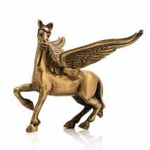 Antique Finish Brass Flying Angel Horse Pegasus Animal Feng Shui Decorative Home - £23.87 GBP