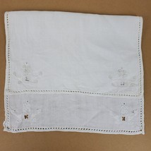 Vintage Crochet Dresser Doily Approx 17x11 Inch w/ Cutouts Ivory - $12.00