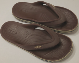 Crocs Iconic Sandals Brown Rubber Comfort Slip-on Beach Flip Flops M8 W10 - £8.55 GBP
