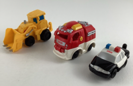 Fisher Price Geotrax Police Car Fire Engine Truck Construction Bulldozer Lot - £12.97 GBP