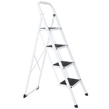 4-Step Ladder Folable Step Ladder Steel Stepladder Anti-Slip Pedal Safe ... - £68.13 GBP