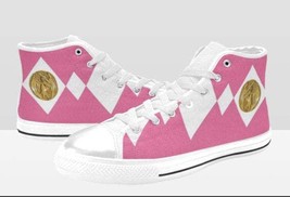 KIDS Pink Mighty Morphin Pterodactyl Dinozord Power Coin High Top Shoes - £47.17 GBP
