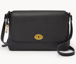 Fossil Gabriella Black Leather Medium Flap Crossbody SHB3006001 NWT $280 FS - £97.27 GBP