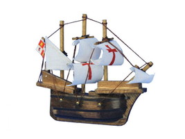 [Pack Of 2] Wooden Santa Maria Tall Model Ship Magnet 4&quot;&quot; - £28.57 GBP