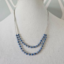 Carolyn Pollack Relios Lapis Lazuli Bead Sterling Silver Double Strand N... - £67.42 GBP