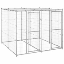 Outdoor Dog Kennel Galvanised Steel with Roof 4.84 m² - £228.43 GBP