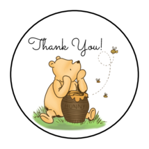 30 Classic Winnie The Pooh Thank You Stickers Envelope Seals Labels 1.5&quot; Round - £5.98 GBP