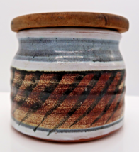Japanese Stoneware Canister Glazed Signed Mid Century Vintage  - £10.99 GBP