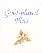 Gold Plated Angel Pin New Old Stock 1/2 Inch New in Package - £4.70 GBP