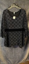 New Vtg Studio 1940 Black Beaded Babydoll Style Blouse Shirt Women Sz 22/24   - £16.25 GBP