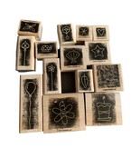 Stampin Up Wood-Mounted Rubber Stamps Set - Fun &amp; Whimsical Designs - $8.87