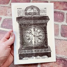 Mantle Clock - Elegant Time Theme - Upcycled Dictionary Art Print - Mini... - $7.91