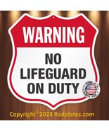 Warning No Lifeguard on Duty Sign Pool Safety Aluminum Metal Sign  12&quot; S... - £15.36 GBP