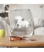 Standing Dachshund Etched Glasses - Wine, Champagne, Pint Glasses, Shot ... - $24.99+