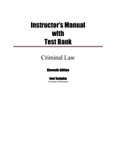 Solution Manual for Criminal Law 11th Edition by Joel Samaha - $322.01 MXN