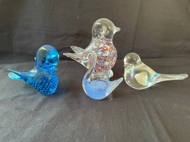 set of 4 vintage sweden design handmade glass birds - £101.43 GBP