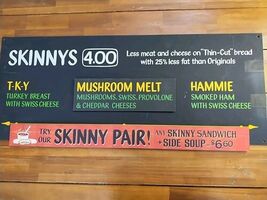 Potbelly Sandwich Works 2000s Official Skinnys Menu Board Sign 37&quot; X 16&quot; - $279.21 CAD