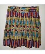 Work To Weekend Pleated Skirt Size 14 Knee Length Lined Purple Aqua Salm... - £13.45 GBP