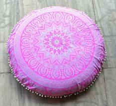 Traditional Jaipur Floral Elephant Mandala Floor Cushion Cover, Decorative Throw - £15.97 GBP