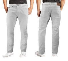 Men&#39;s Skinny Fit White Cotton Blend Denim Stretch Casual Work Jean Pants - £23.78 GBP