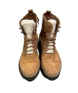 Crown &amp; Ivy Tan Suede Leather Naomi Hiker Boots Womens Size 6.5M Chunky - $24.00